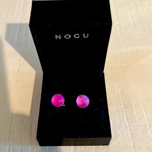 Never worn. New in box Nogu pink mermaid glass earrings.